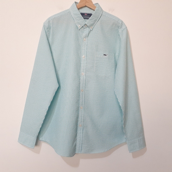Vineyard Vines Other - Vineyard Vines Skysail Stripe Seersucker Performance Slim Fit Tucker Shi…
